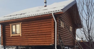 Баня из оцилиндрованного бревна под ключ в Прокопьевске - от 136201 рублей